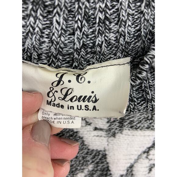 JC & Louis Vintage 80s Floral Textured Knitted Mock Neck Sweater Grandmacore - Picture 3 of 6